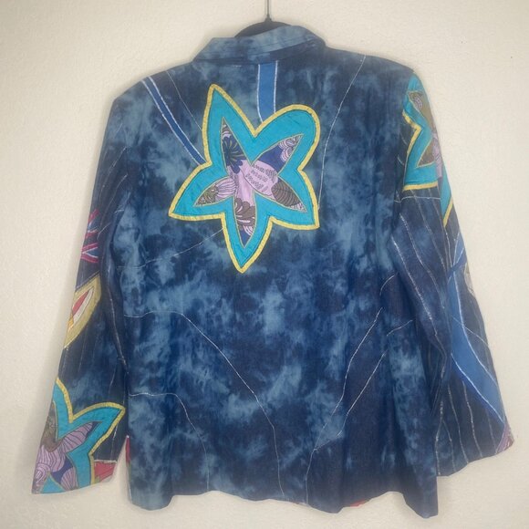 Drapers & Damons Floral Embroidered Jacket Womens Size L Lined Button Down Long - Picture 3 of 11